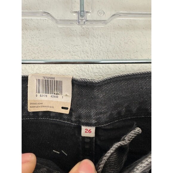 Levi's Women's High Rise Deconstructed Denim Mini Skirt Black Frayed Size 26 NEW - Picture 3 of 8